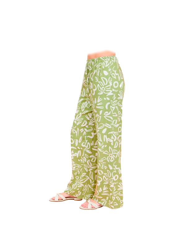 Pantalón verde estampado