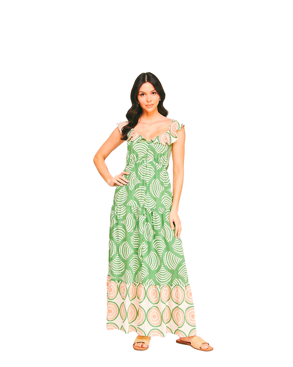 Maxi vestido multiestampado