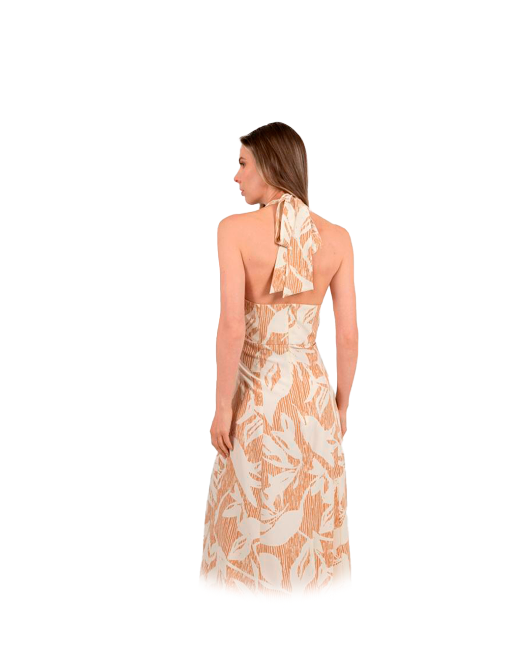 Vestido Café Largo con Cuello V SALSA