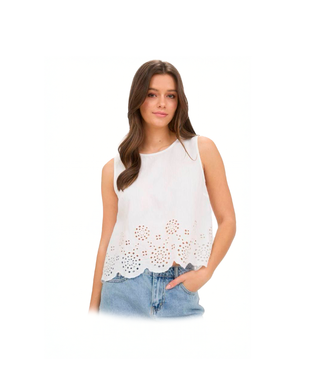 Blusa manga corta con adorno de puntos